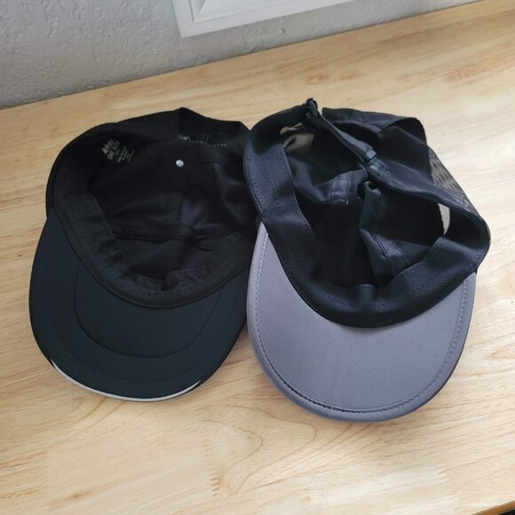Bundle 2 Running Hats Cap Black Lightweight Travel Low Profile REI Eddie Bauer - Picture 2 of 2